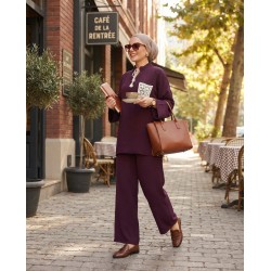 Ensemble Set Femme 2 Pièces Kamraya avec poche crochet – Tunique Ample & Pantalon Fluide Élégant