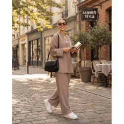 Ensemble Set Femme 2 Pièces Kamraya avec poche crochet – Tunique Ample & Pantalon Fluide Élégant