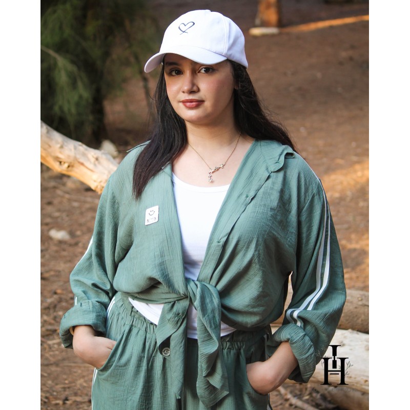 Ensemble Femme Sport Chic – Chemise Boutonnée et Pantalon Large