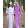 Ensemble Femme Sport Chic – Chemise Boutonnée et Pantalon Large