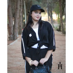 Ensemble Femme Sport Chic – Chemise Boutonnée et Pantalon Large