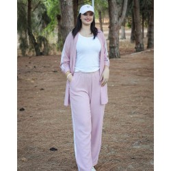Ensemble Femme Sport Chic – Chemise Boutonnée et Pantalon Large