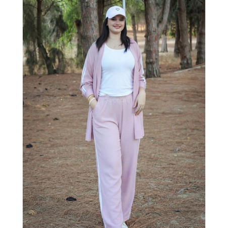Ensemble Femme Sport Chic – Chemise Boutonnée et Pantalon Large