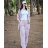 Ensemble Femme Sport Chic – Chemise Boutonnée et Pantalon Large