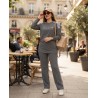 Jogging Femme 2 Pièces avec bandes blanc – Confort & Style Sport Chic | PerlaMode