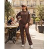 Jogging Femme 2 Pièces avec bandes blanc – Confort & Style Sport Chic | PerlaMode