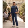 Jogging Femme 2 Pièces avec bandes blanc – Confort & Style Sport Chic | PerlaMode