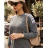 Jogging Femme 2 Pièces avec bandes blanc – Confort & Style Sport Chic | PerlaMode