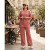 Jogging Femme 2 Pièces avec bandes blanc – Confort & Style Sport Chic | PerlaMode
