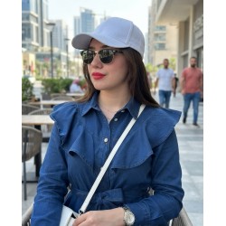 Ensemble Femme en Jean Chic avec Chemise à Volants et Pantalon
