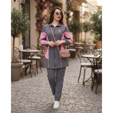 Jogging Femme Chic et Sportif Polo avec Fermeture Devant – Ensemble Confortable