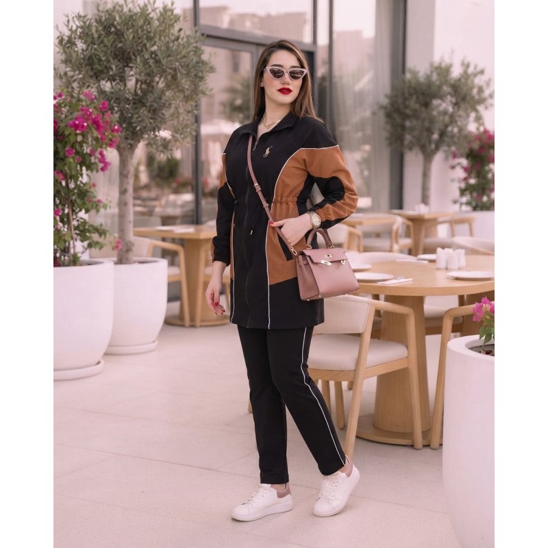 Jogging Femme Chic et Sportif Polo avec Fermeture Devant – Ensemble Confortable