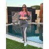 Jogging Femme 2 Pièces à Bandes Contrastantes – Ensemble Chic Zippé